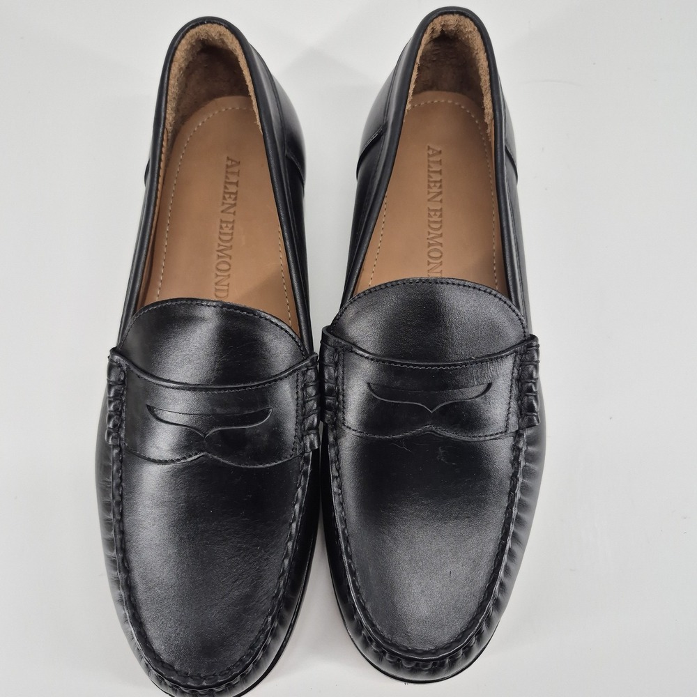 Allen Edmonds "NEWMAN" Men's Leather Penny Loafer 10.5 EEE Black - Picture 5 of 10